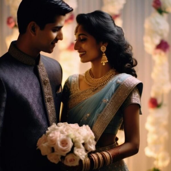 Couple photographed at a celebration